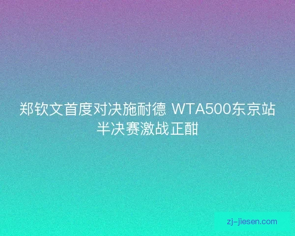 郑钦文首度对决施耐德 WTA500东京站半决赛激战正酣