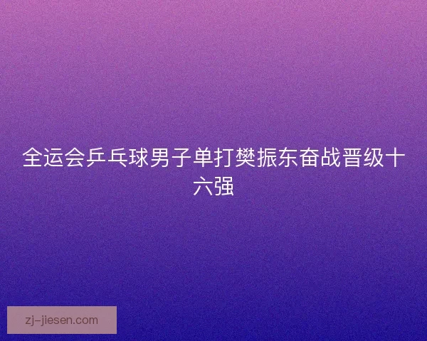 全运会乒乓球男子单打樊振东奋战晋级十六强